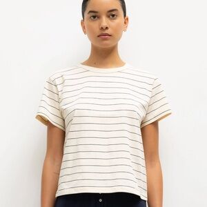 Leset Striped Cream Women's Margo Tee